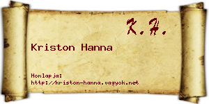 Kriston Hanna névjegykártya